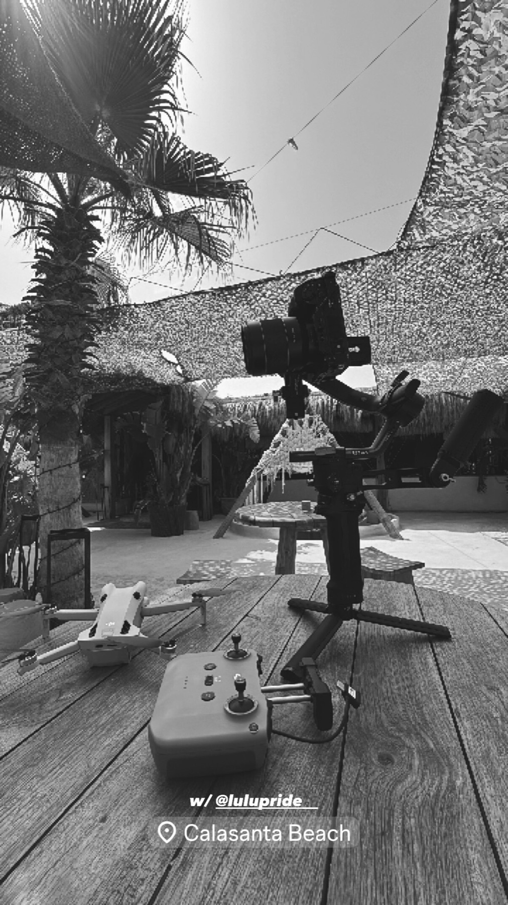 Rodaje audiovisual con cámara profesional